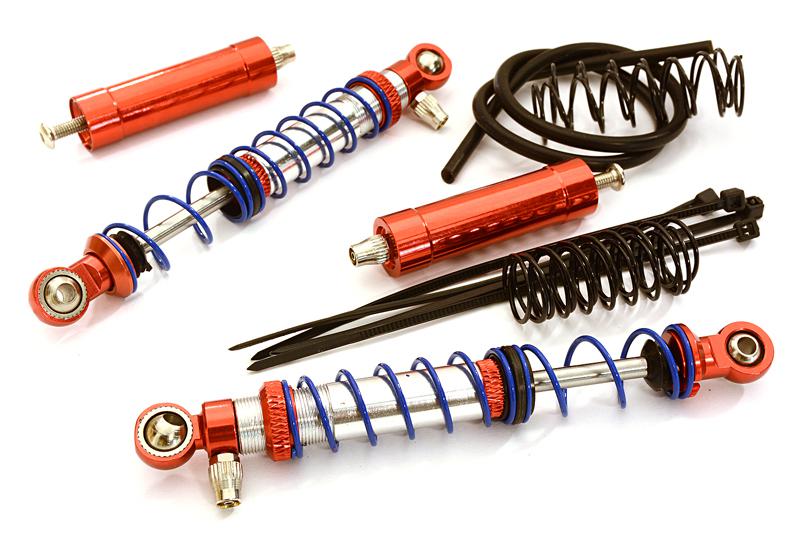 C27226RED Realistic 72mm Off-Road Shocks w/ Remote Reservoirs for 1/10 Scale Crawler - Image 1