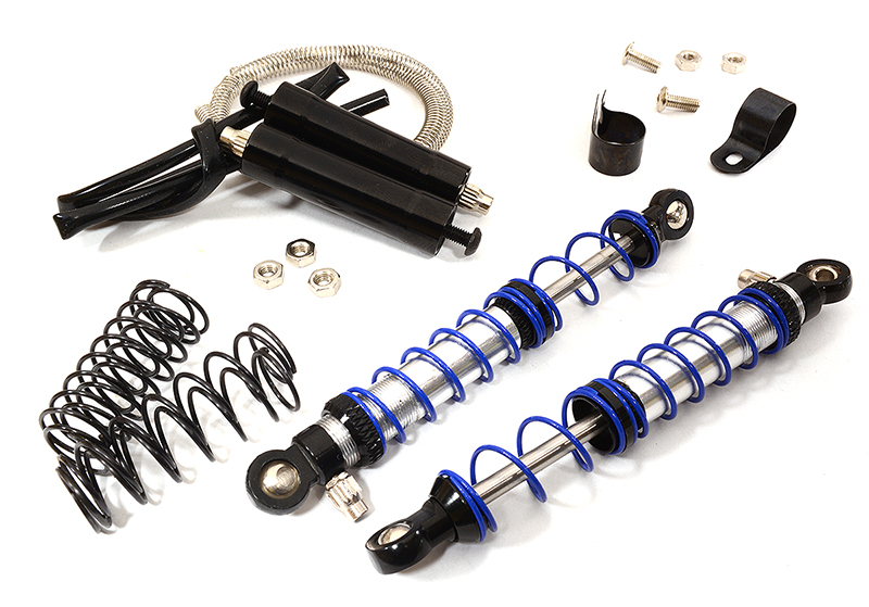 C27228BLACK Realistic 92mm Off-Road Shocks w/ Remote Reservoirs for 1/10 Scale Crawler - Image 1