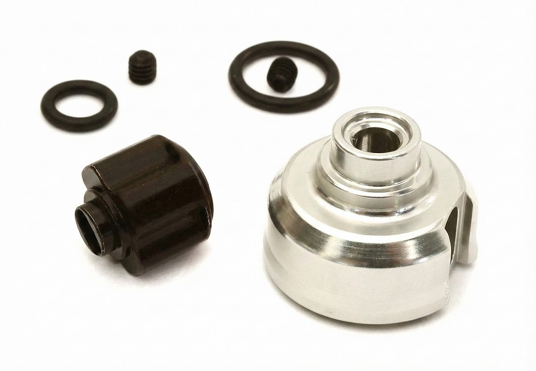C27296SILVER Billet Machined Diff Housing w/Locker for 1/10 Yeti, RR10, Wraith 2.2 & SCX-10 - Image 1