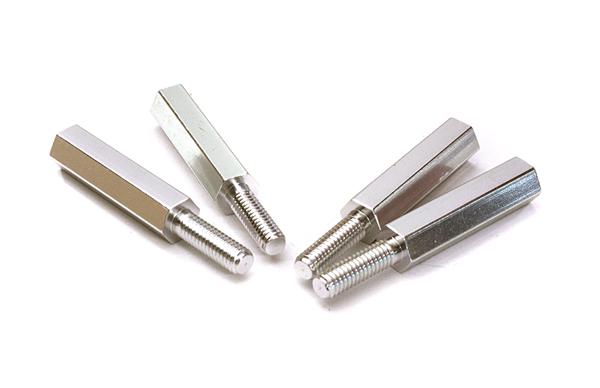 C27453SILVER Alloy 3x25mm Standoff w/4x12mm Threaded Posts (4 Count) - Image 1