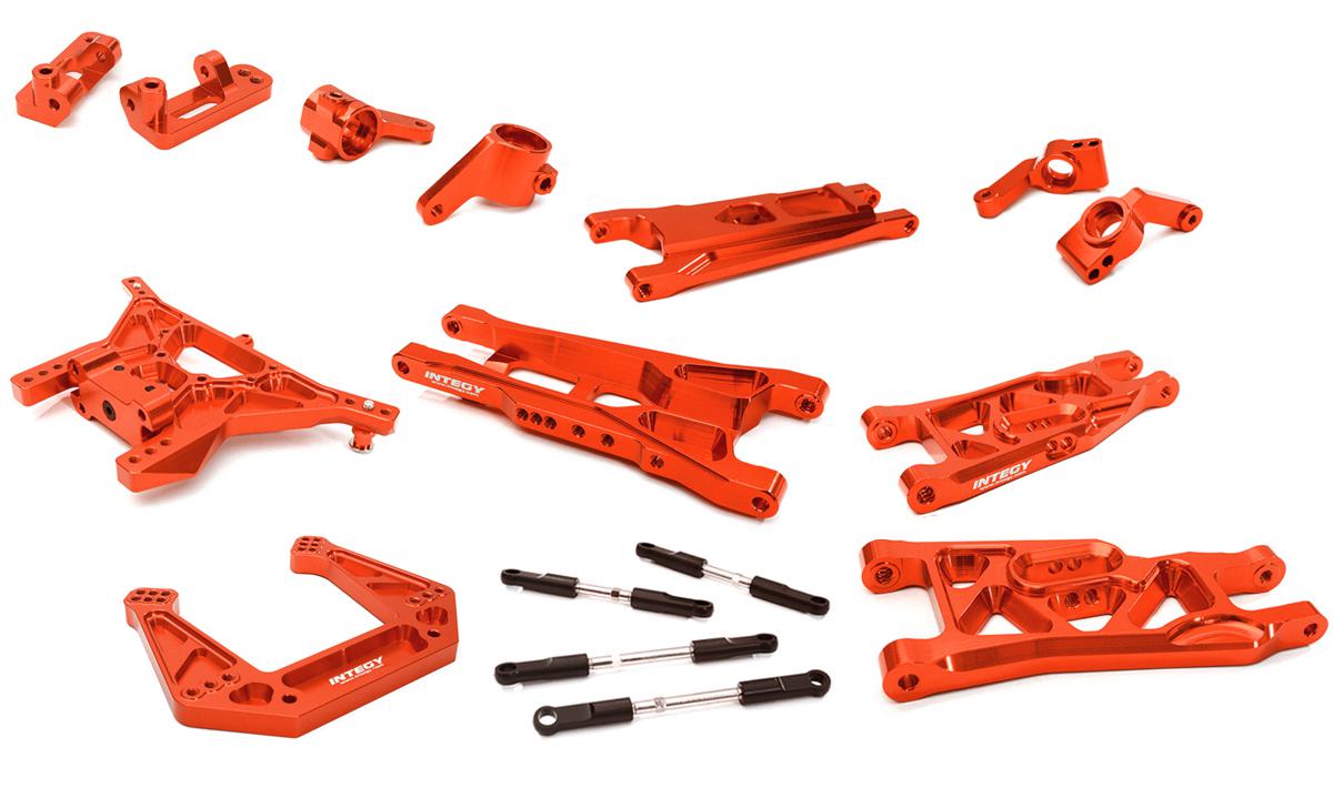 C27629RED Billet Machined Alloy Suspension Kit for 1/10 Stampede 2WD, Rustler 2WD, Bigfoot - Image 1