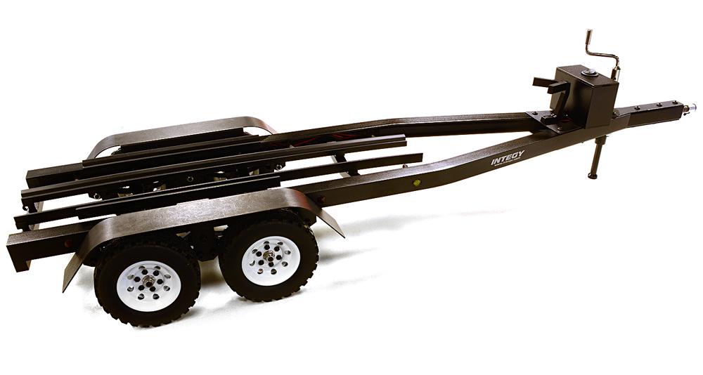 C27640BLACK Machined Alloy Dual Axle Boat Trailer Kit for 1/10 Scale RC 670x190x160mm - Image 1
