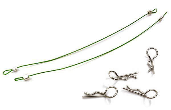 Secured Body Clip (4) with 120mm Retainer Link for 1/10 On-Road