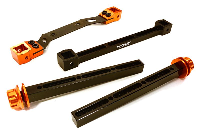 C27865ORANGE Extended Rear Body Mount & Post Set for Traxxas Slash 4X4 6815R - Image 1