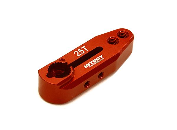 C28145RED Billet Machined Alloy Servo Horn 25T for Futaba Type Servo (r=20, 24mm) - Image 1