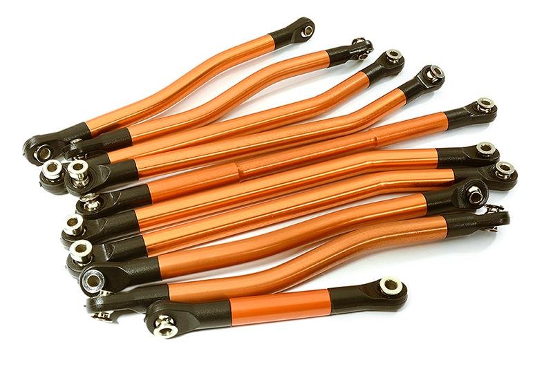 C28336ORANGE Orange Alloy Machined Linkage Set with Ball Ends for Redcat Everest Gen7 Pro - Image 1