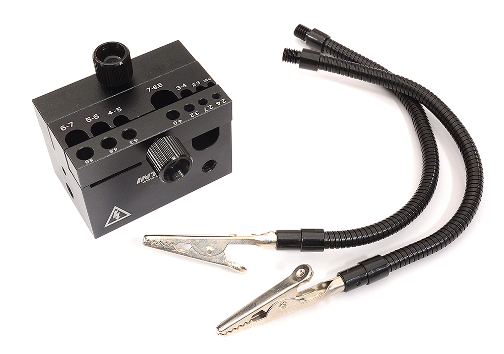 C28450BLACK Black Alloy Machined Universal Soldering Station for Connector & Plug Assembly - Image 1