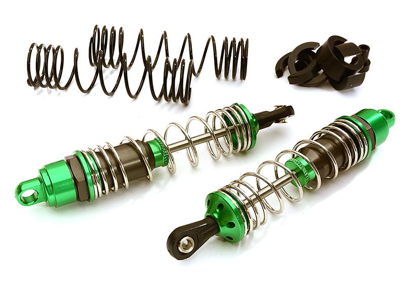 C28476GREEN Machined 90mm Front Alloy Shocks for Traxxas 1/10 Stampede, Rustler & Slash - Image 1