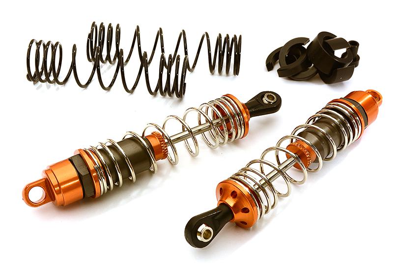 C28477ORANGE Machined 100mm Rear Alloy Shocks for Traxxas 1/10 Stampede, Rustler & Slash - Image 1