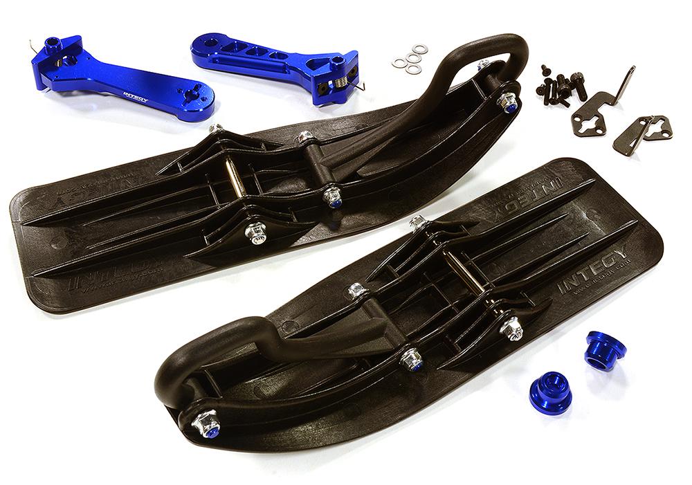 C28552BLUE Front Sled Ski Attachment Set for Axial 1/8 Yeti XL (for RWD Operation) - Image 1