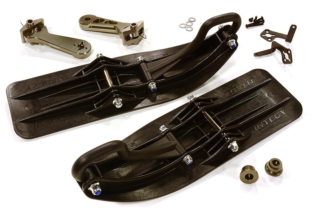 C28553GREY Front Sled Ski Attachment Set for Traxxas 1/10 E-Revo 2.0 (for RWD Operation) - Image 1