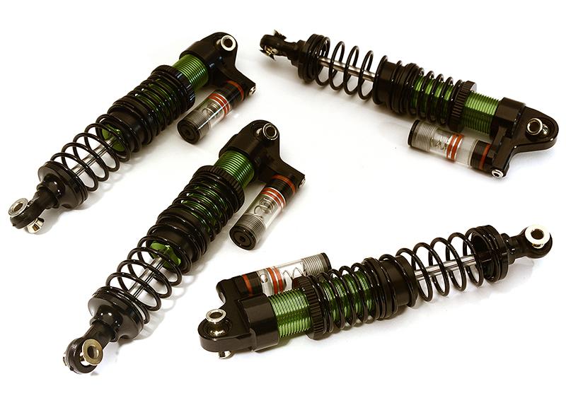 C28580GREEN Adjustable Rebound Piggyback Shock (4) for Traxxas TRX-4 Scale & Trail Crawler - Image 1