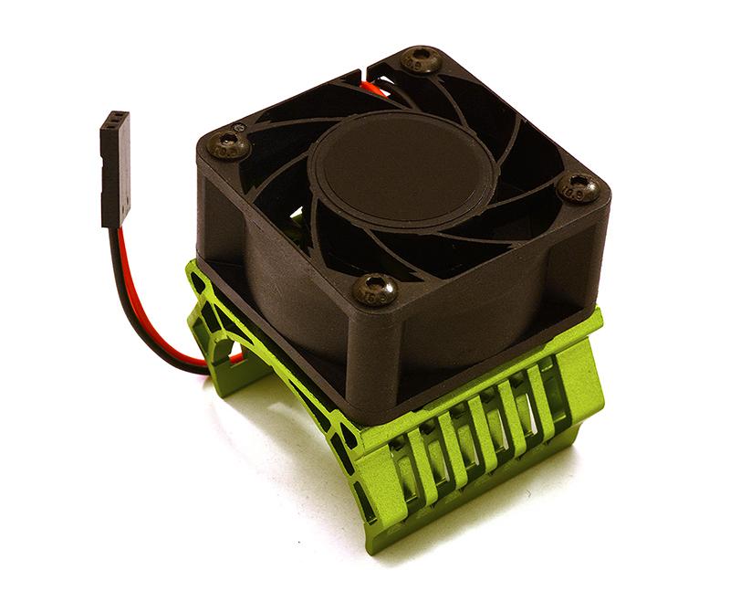 C28598GREEN 36mm Motor Heatsink+40x40mm Cooling Fan 17k rpm for Most 1/10 On-Road & Off-Road - Image 1