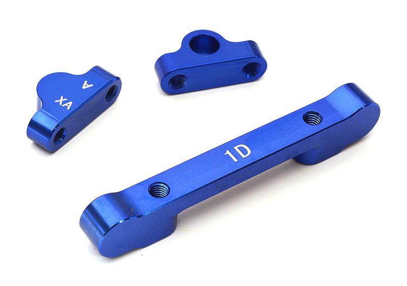 C28640BLUE Billet Machined Alloy Rear Suspension Mount Set for Tamiya 1/10 TA07 PRO - Image 1