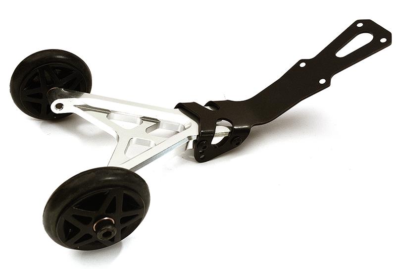 C28675SILVER Billet Machined Wheelie Bar Set for Traxxas 1/10 Stampede 4X4 - Image 1