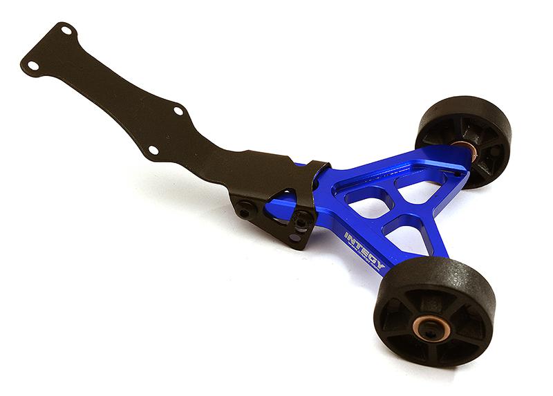 C28679BLUE Blue Billet Machined Wheelie Bar Upgrade for 1/16 E-Revo, Summit, Slash - Image 1