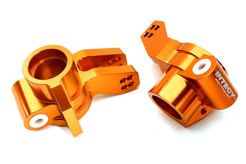 C28735ORANGE Orange Billet Machined Rear Hub Carriers for Arrma Kraton 6S BLX AR330404 - Image 1