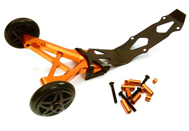 C28754ORANGE Billet Machined Wheelie Bar for Traxxas 1/10 Revo & E-Revo (-2017) (Orange) - Image 1