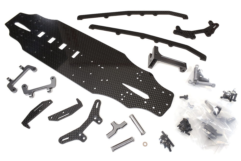 C28785GUN Carbon Fiber Chassis Conversion Kit for Tamiya 1/10 TA07 - Image 1