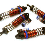 Red Billet Machined Piggyback Shock Absorber for Traxxas 1/10 Slash 4X4 (4 pcs)