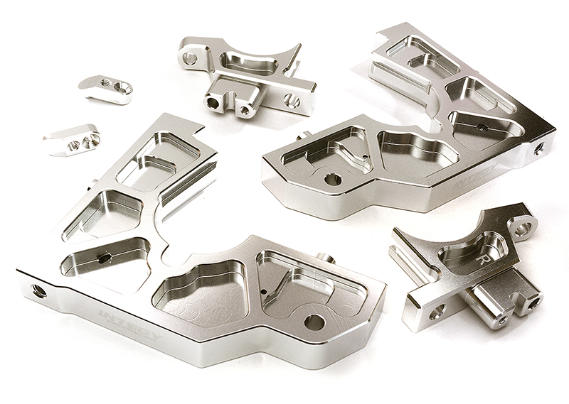 C28857SILVER Silver Billet Machined Rear Bulkhead Upgrade for Losi 1/5 Desert Buggy XL-E - Image 1