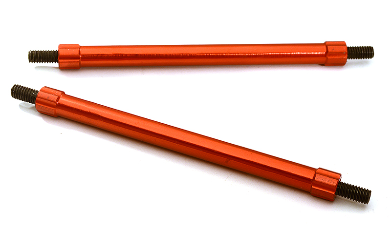 C28884RED Billet Machined 80mm Aluminum Linkages (2) M4 Threaded for 1/10 Scale Crawler - Image 1