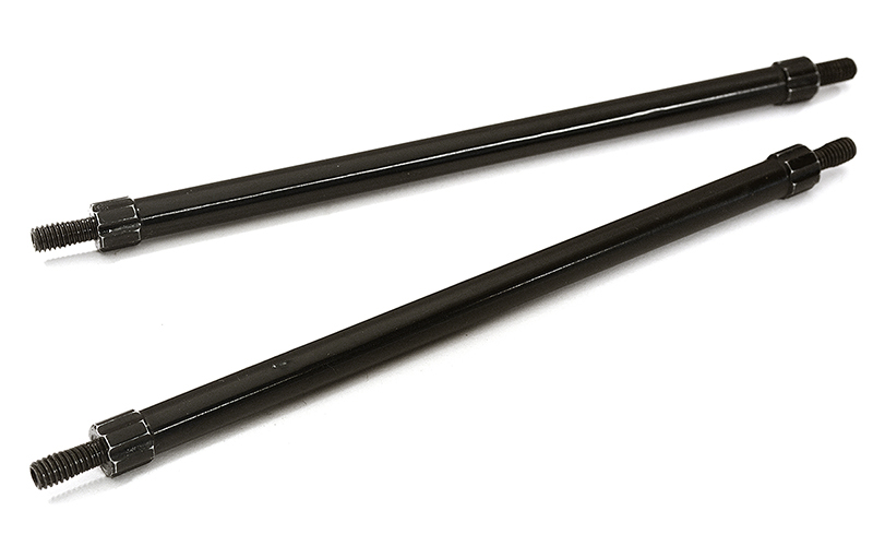 C28890BLACK Billet Machined 110mm Aluminum Linkages (2) M4 Threaded for 1/10 Scale Crawler - Image 1