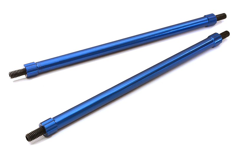 C28893BLUE Billet Machined 125mm Aluminum Linkages (2) M4 Threaded for 1/10 Scale Crawler - Image 1