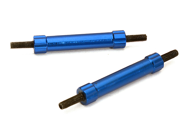 C28901BLUE Billet Machined 45mm Aluminum Linkages (2) M3 Threaded for 1/10 Scale Crawler - Image 1