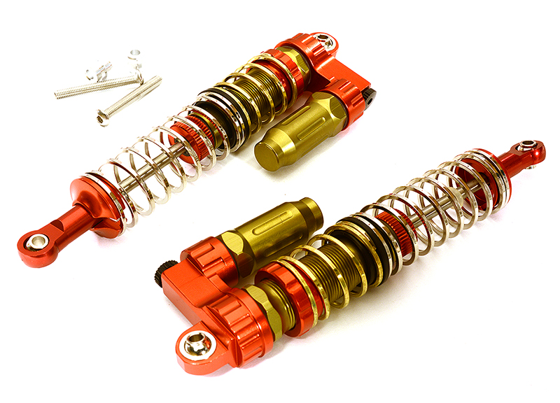 C28930RED Piggyback Off-Road Shock for 1/10 Scale with 2 Stage Square Spring (L=110mm) - Image 1