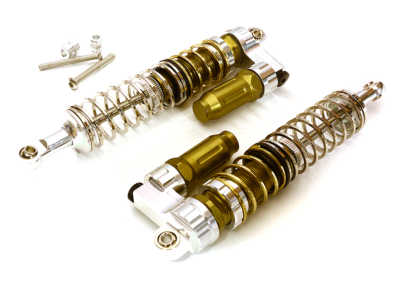 C28930SILVER Piggyback Off-Road Shock for 1/10 Scale with 2 Stage Square Spring (L=110mm) - Image 1