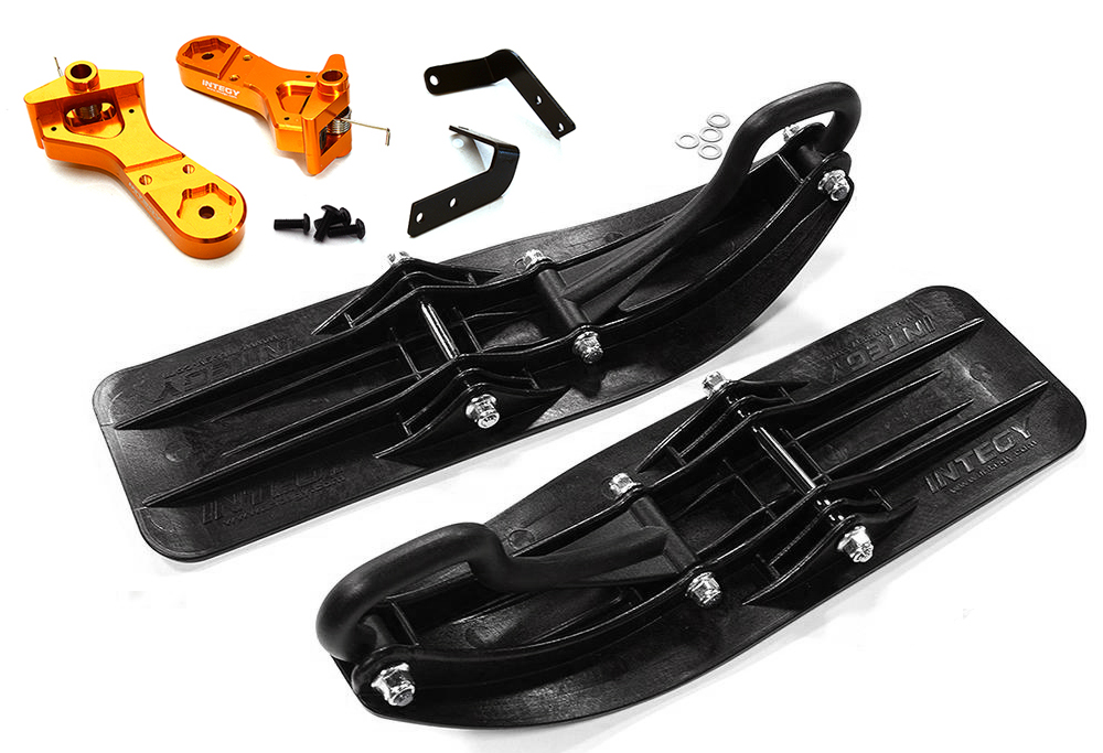 C29018ORANGE Front Sled Ski Attachment Set for Arrma 1/10 Granite Voltage 2WD Mega Truck - Image 1