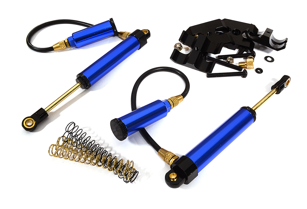 C29488BLUE Realistic Remote Reservoir 100mm Shock (2) w/ Internal Spring for 1/10 Off-Road - Image 1