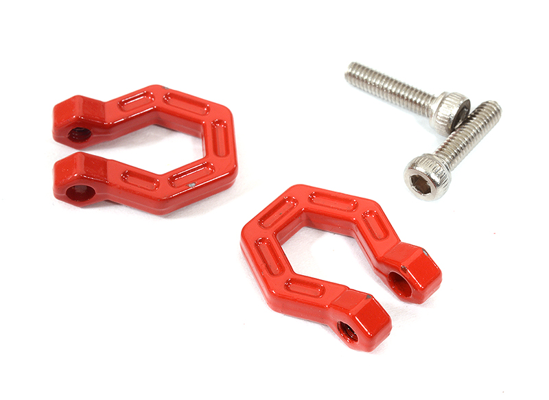 C29498RED Realistic 1/10 Tow Shackles for Off-Road Trail Rock Crawling - Image 1