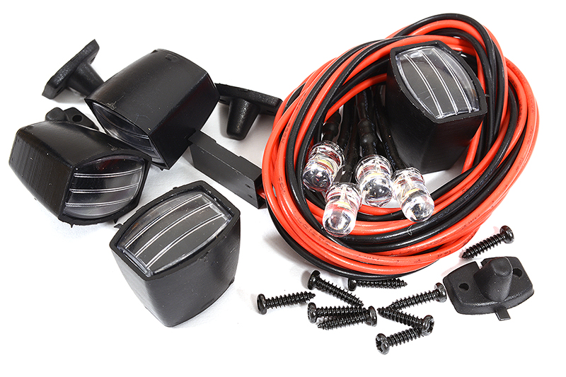 C29518 Bright LED (4) Light Kit, Plastic Housings for 1/10 & 1/8 Scale RC - Image 1