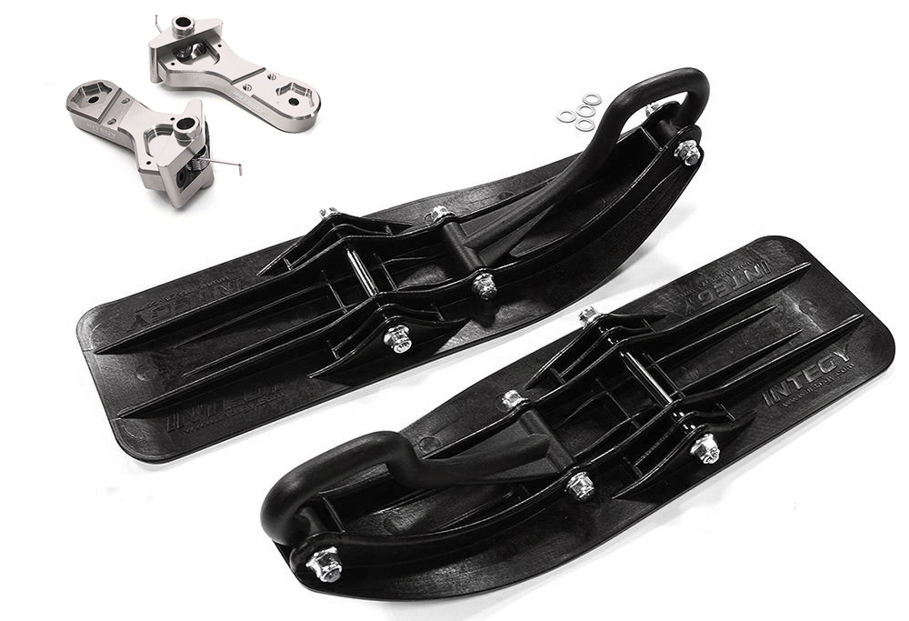 C29602SILVER Front Sled Ski Attachment Set for Traxxas 1/10 Maxx 4S Truck (for RWD) - Image 1