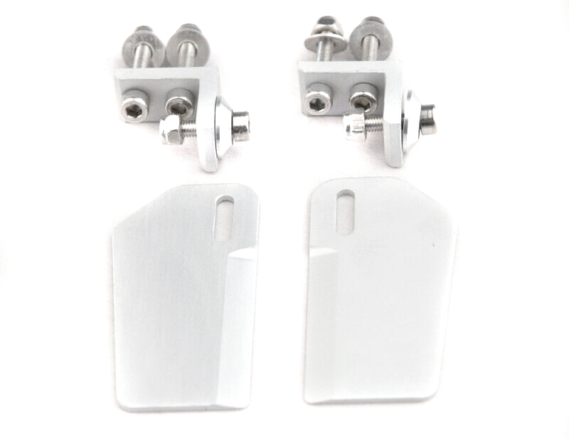 Billet Machined Aluminum Turn Fins Set for RC Boat, Silver, 50x25x1.4mm