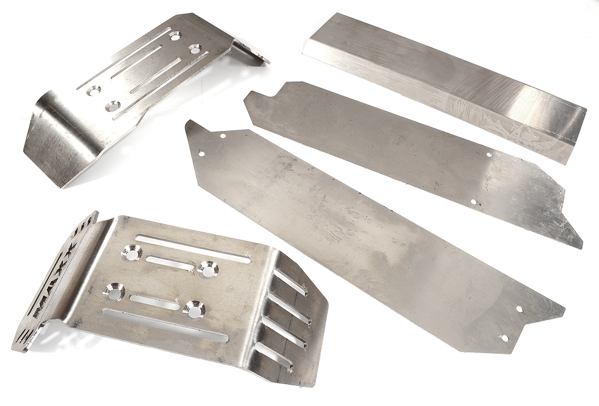 Stainless Steel Armor Skid Plates for Traxxas 1/10 Maxx 4S Truck