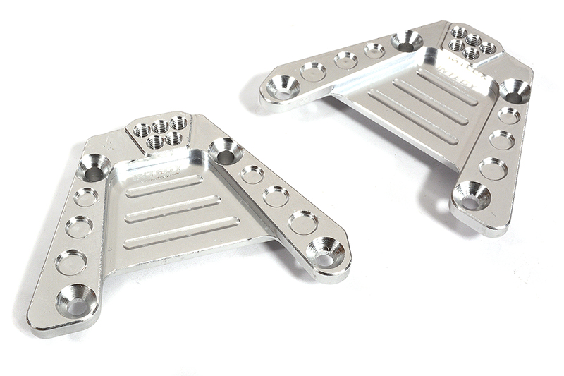Billet Machined Silver Rear Shock Towers for Axial 1/10 SCX10 III