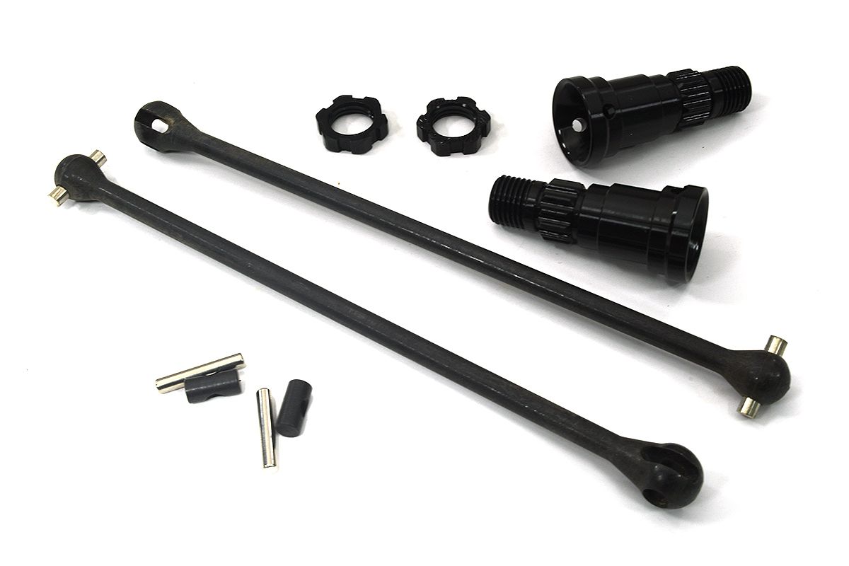 Black Universal Drive Shafts with Stub Axles Pair for Traxxas 8S X-Maxx 4X4 7750