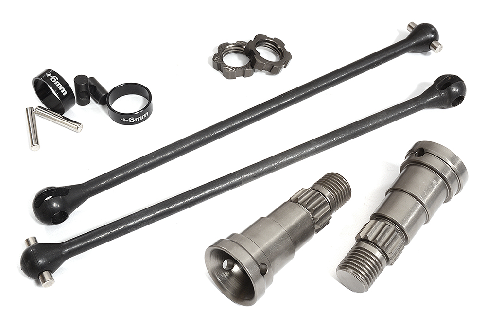 Universal Drive Shafts w/ +6mm Ext. Stub Axles (2) for TRX 8S X-Maxx 4X4 7750X