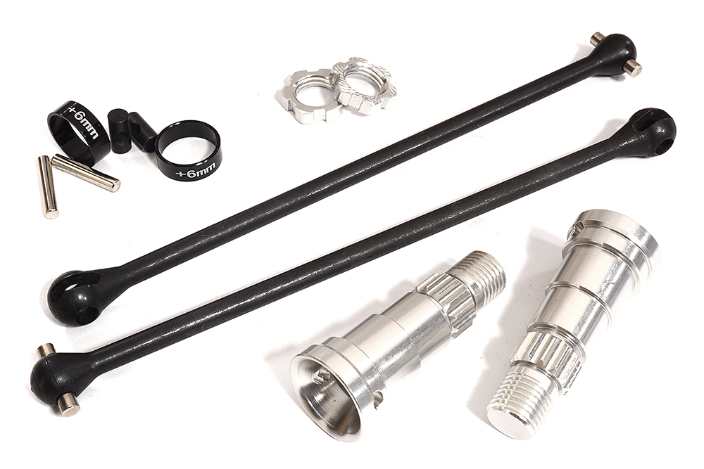 Universal Drive Shafts w/ +6mm Ext. Stub Axles (2) for TRX 8S X-Maxx 4X4 7750X