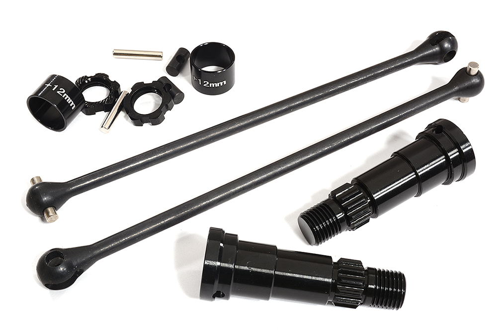 Universal Drive Shafts w/ +12mm Ext. Stub Axles (2) for TRX 8S X-Maxx 4X4 7750X