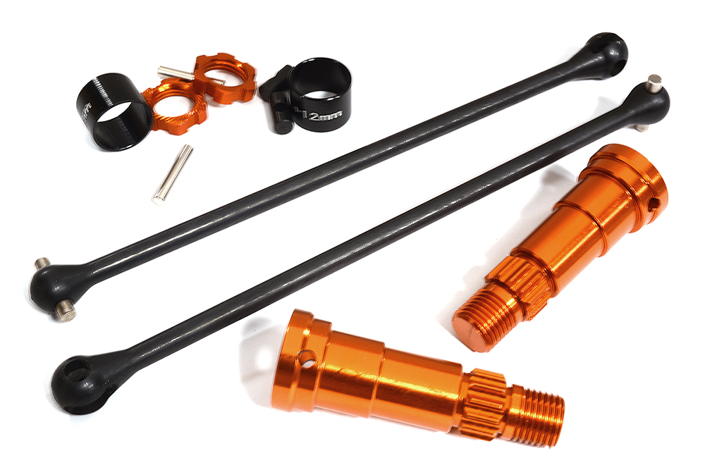 Universal Drive Shafts w/ +12mm Ext. Stub Axles (2) for TRX 8S X-Maxx 4X4 7750X