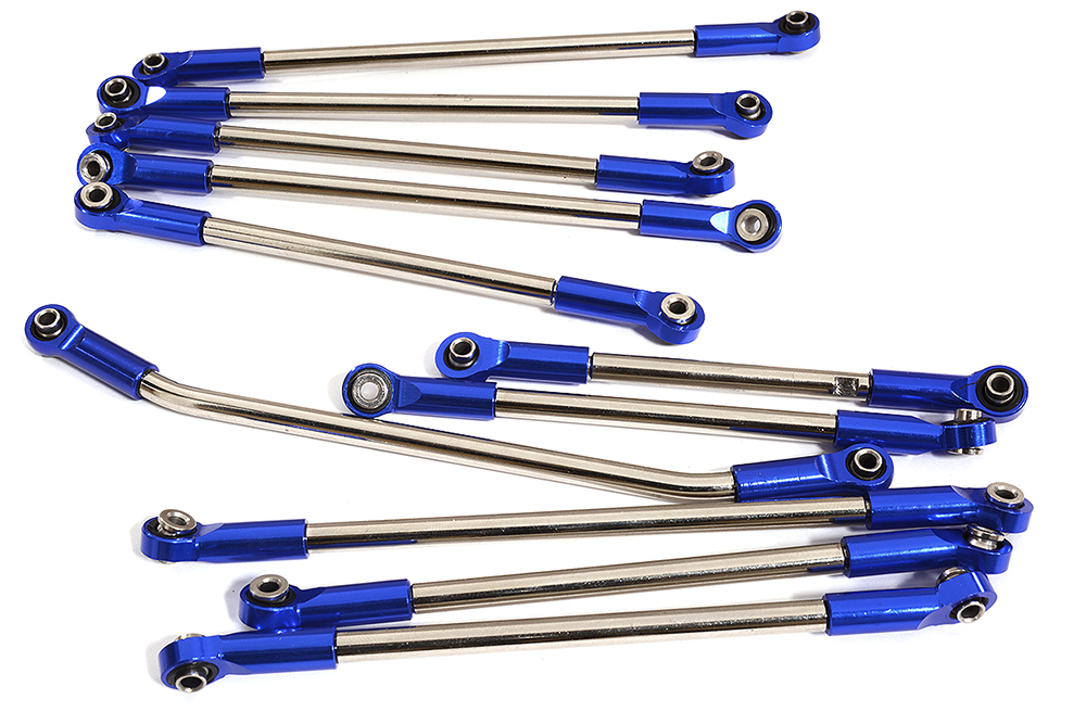Billet Machined Blue Linkage (11) Set for Element RC 1/10 Scale Enduro Sendero