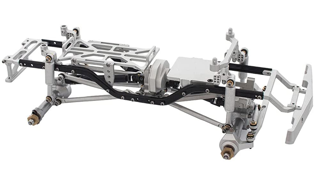 C30818SILVER Complete Alloy Conversion Kit w/ 133 Wheelbase for Axial 1/24 SCX24 C10 Crawler - Image 1