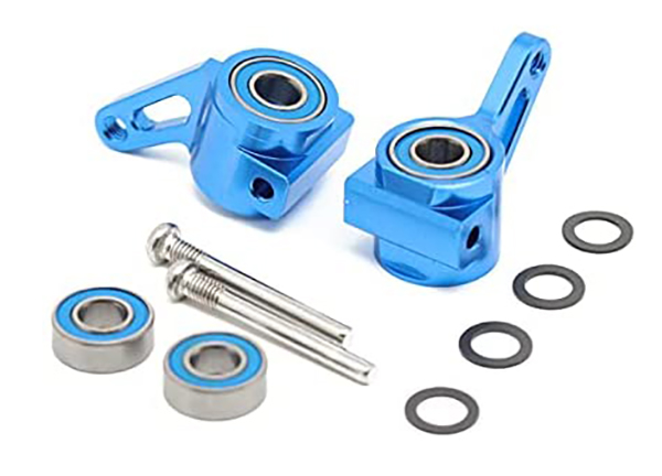 C30909BLUE Alloy Steering Blocks for 1/10 Rustler 2WD, Stampede 2WD & Slash 2WD (3736) - Image 1