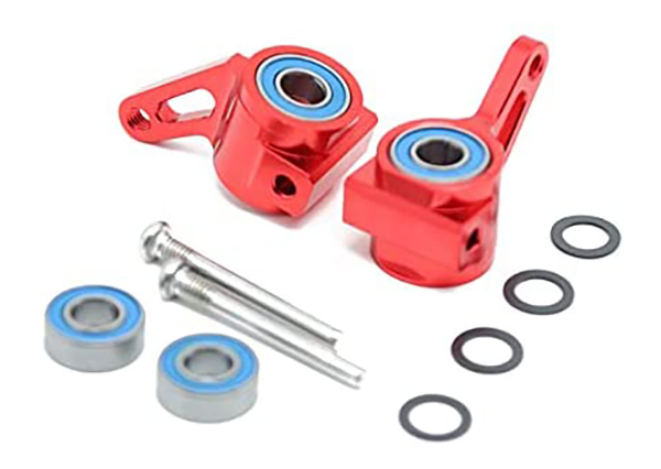 C30909RED Alloy Steering Blocks for 1/10 Rustler 2WD, Stampede 2WD & Slash 2WD (3736) - Image 1