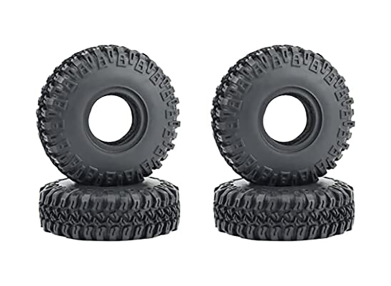 C30942 Realistic Rubber Tires (4) for Axial 1/24 SCX24 Rock Crawler (O.D.=54mm) - Image 1