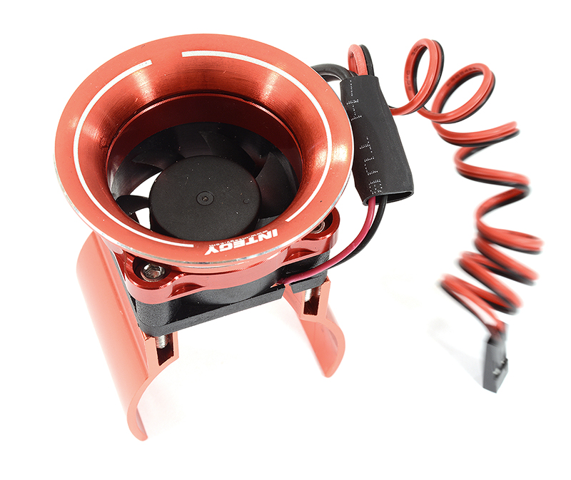 C30955RED Thermo Controlled 30x30mm Fan w/ Intake Ram Funnel for 36mm Motor, 1/10 RC - Image 1